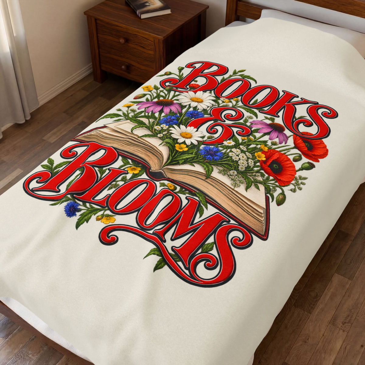 Books & Blooms Plush Blanket