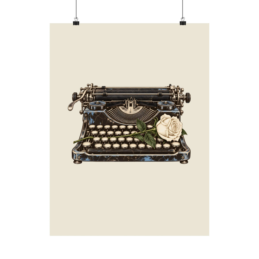 Typewriter & Rose Poster