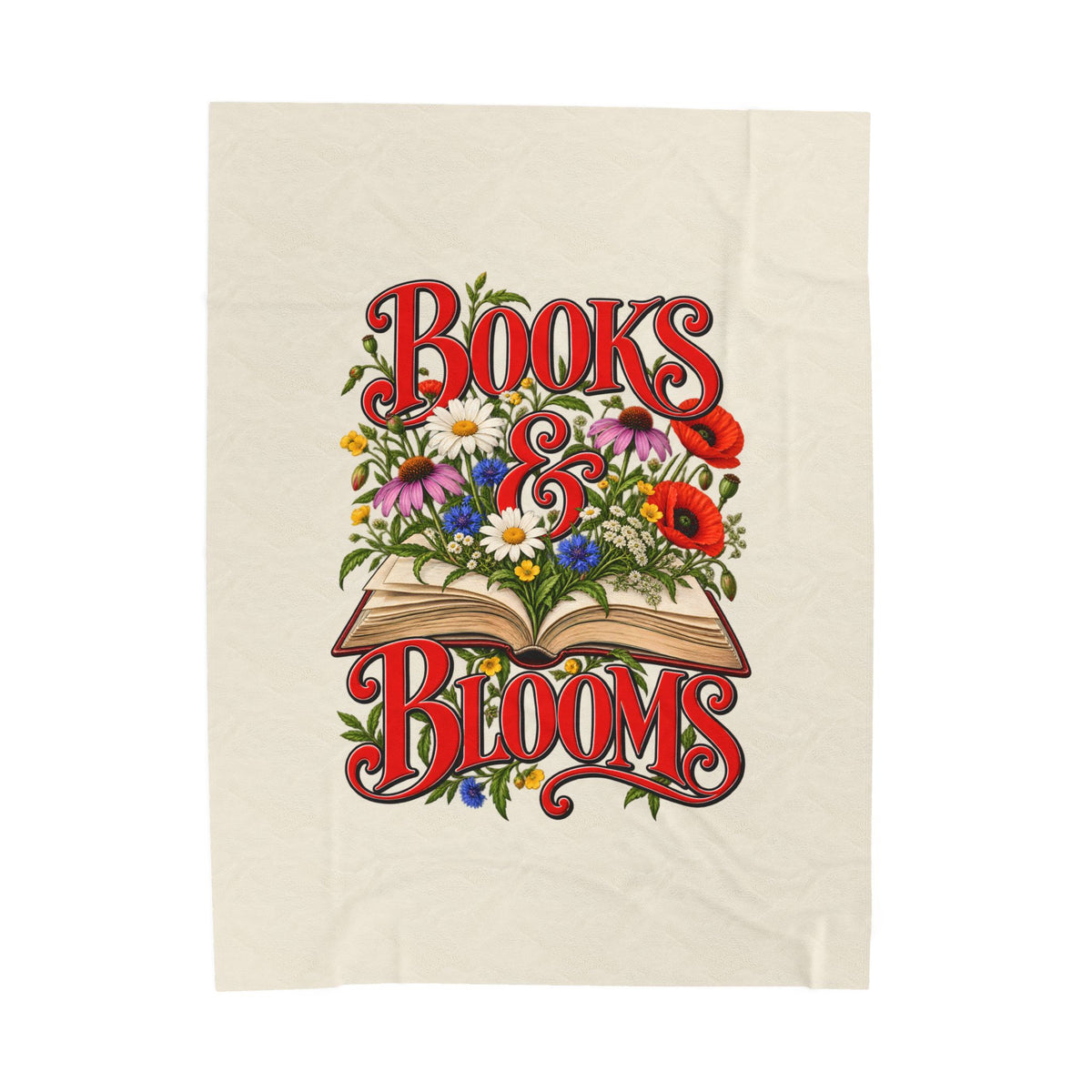 Books & Blooms Plush Blanket