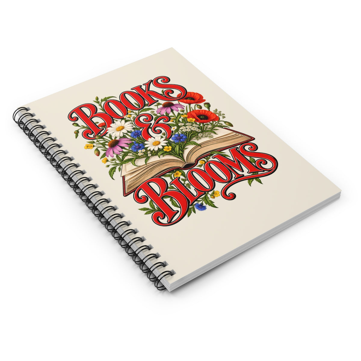 Books & Blooms Spiral Notebook