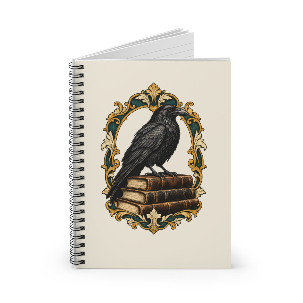 The Raven & the Stacks Spiral Notebook