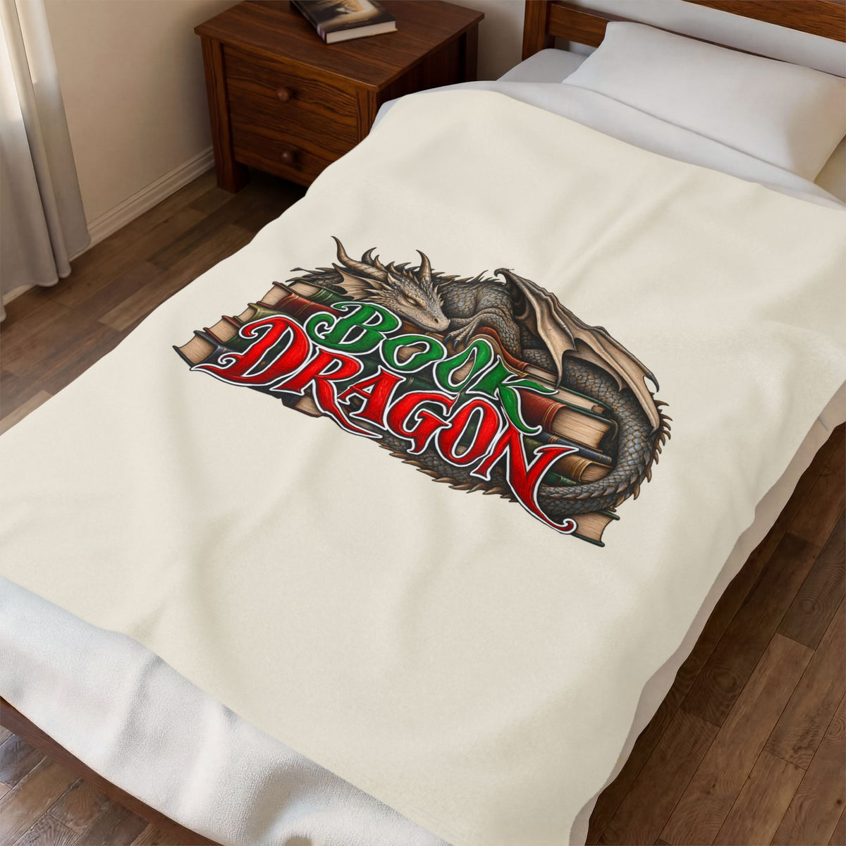 Book Dragon Plush Blanket