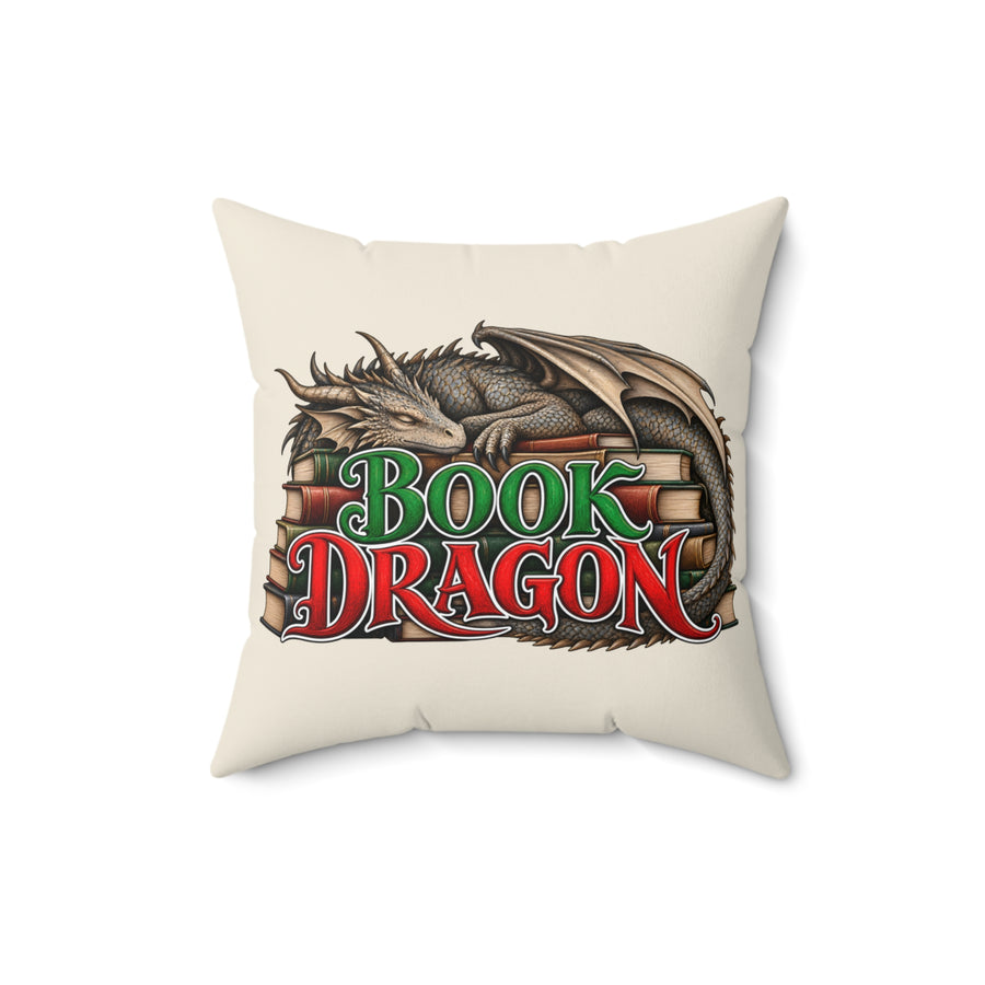 Book Dragon Throw Pillow