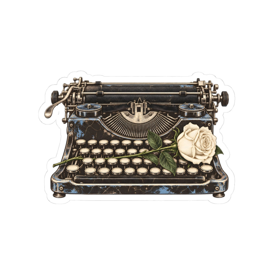 Typewriter & Rose Sticker