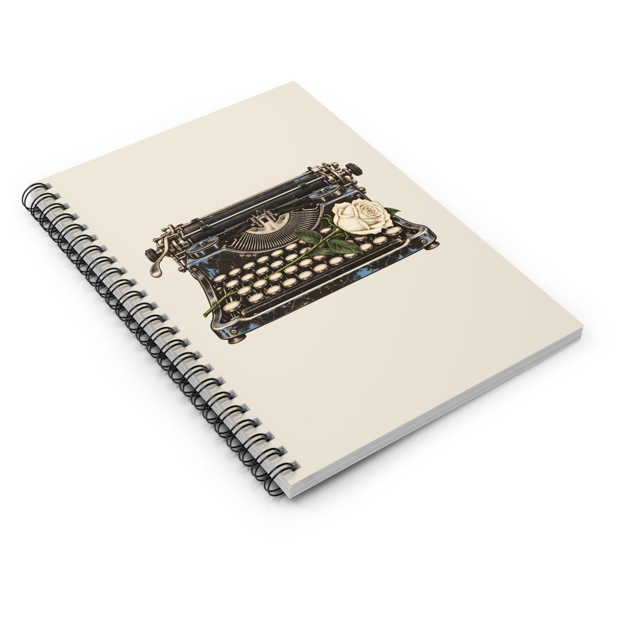 Typewriter & Rose Spiral Notebook