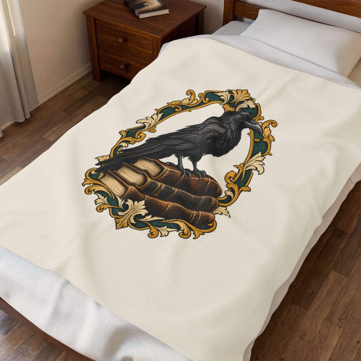 The Raven & the Stacks Plush Blanket