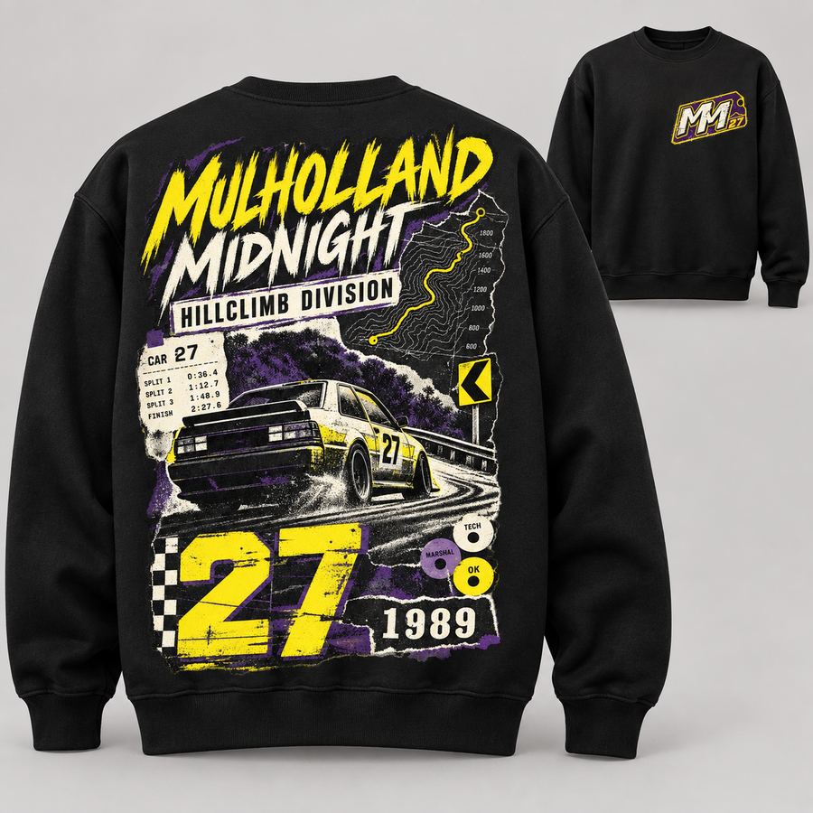 Mulholland Midnight black Sweatshirt mockup