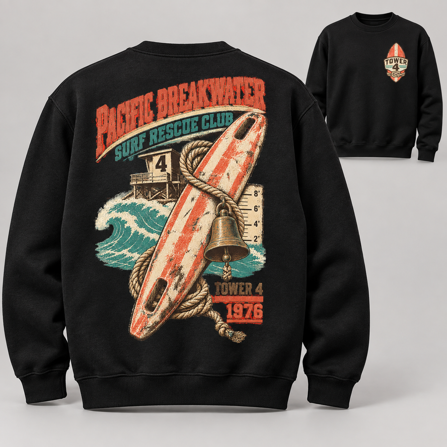Pacific Breakwater black Sweatshirt mockup