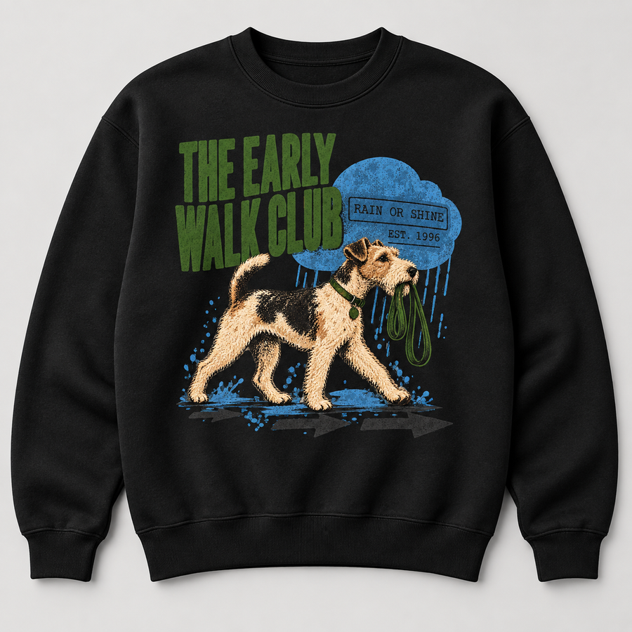 The Early Walk Club black Sweatshirt mockup