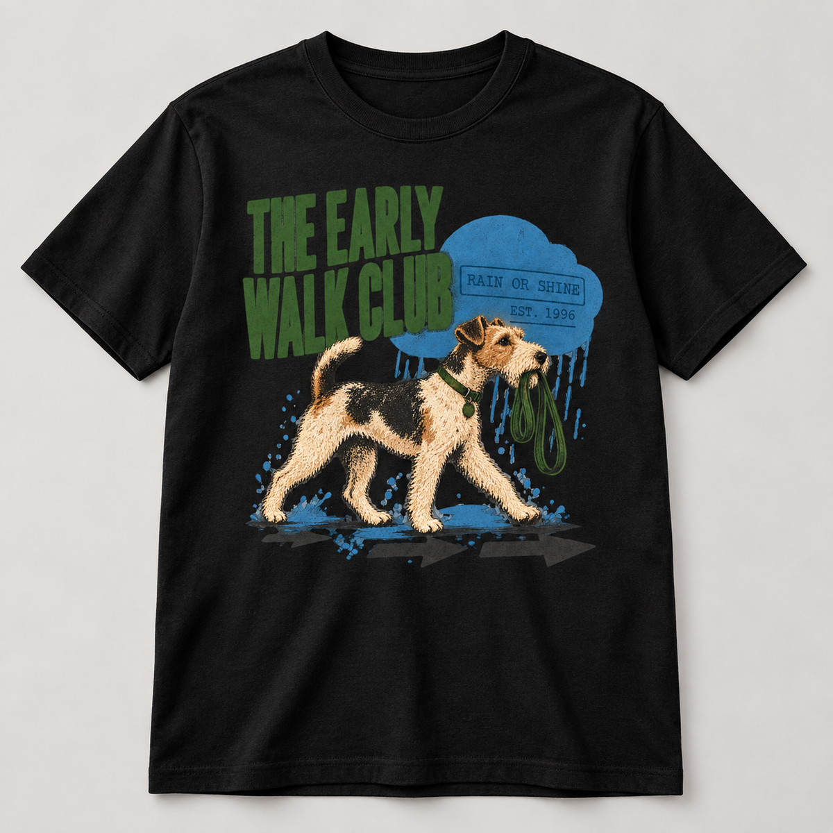 The Early Walk Club black T-Shirt mockup