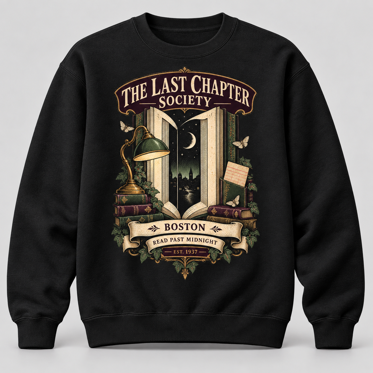 The Last Chapter Society black Sweatshirt mockup