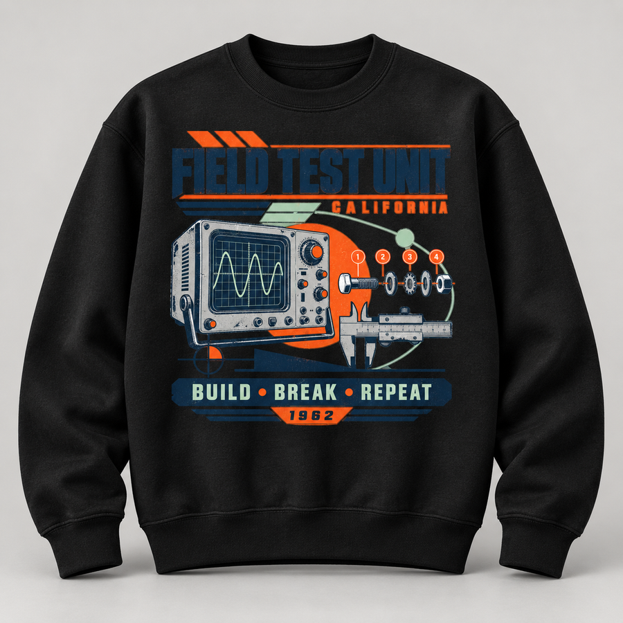 Field Test Unit black Sweatshirt mockup