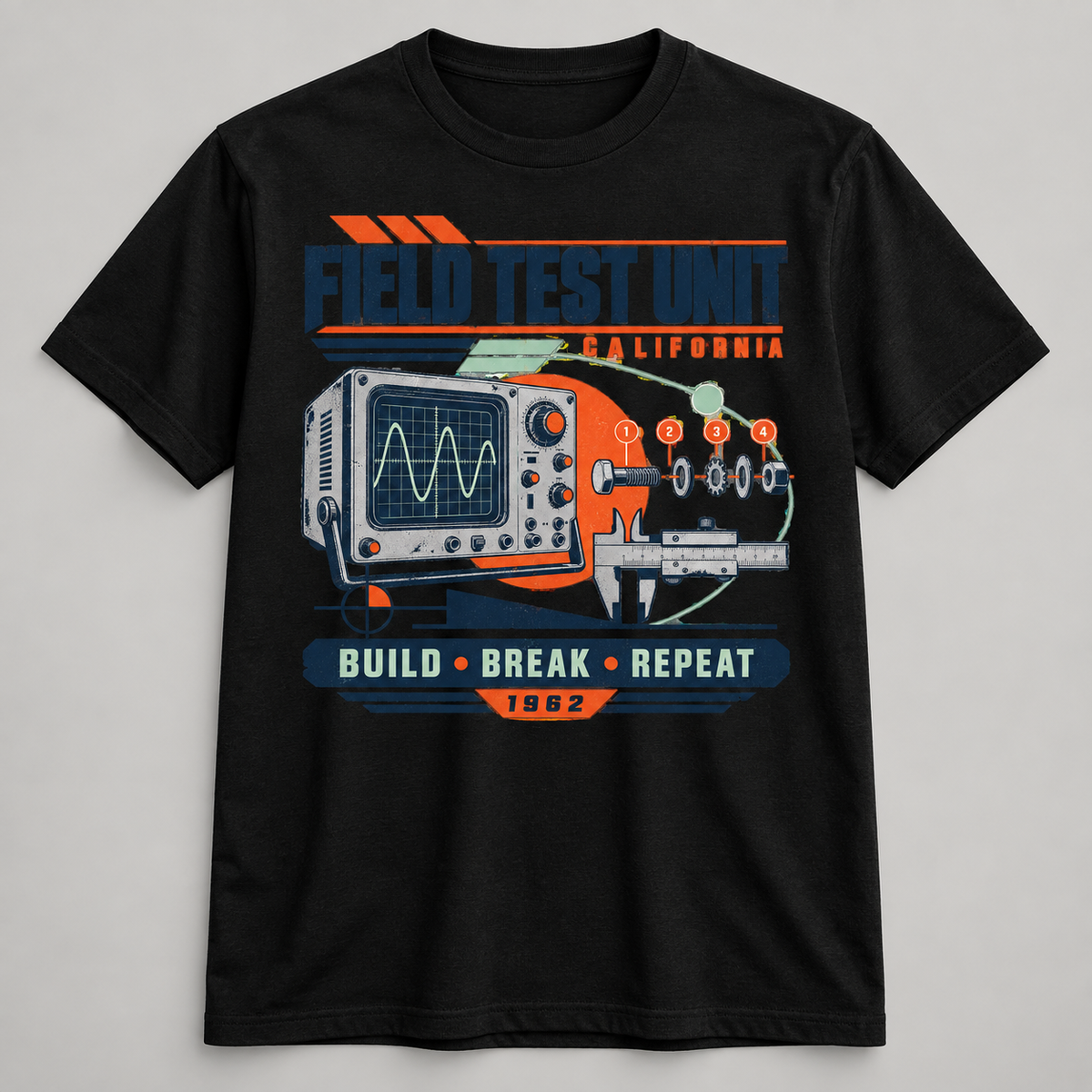 Field Test Unit black T-Shirt mockup