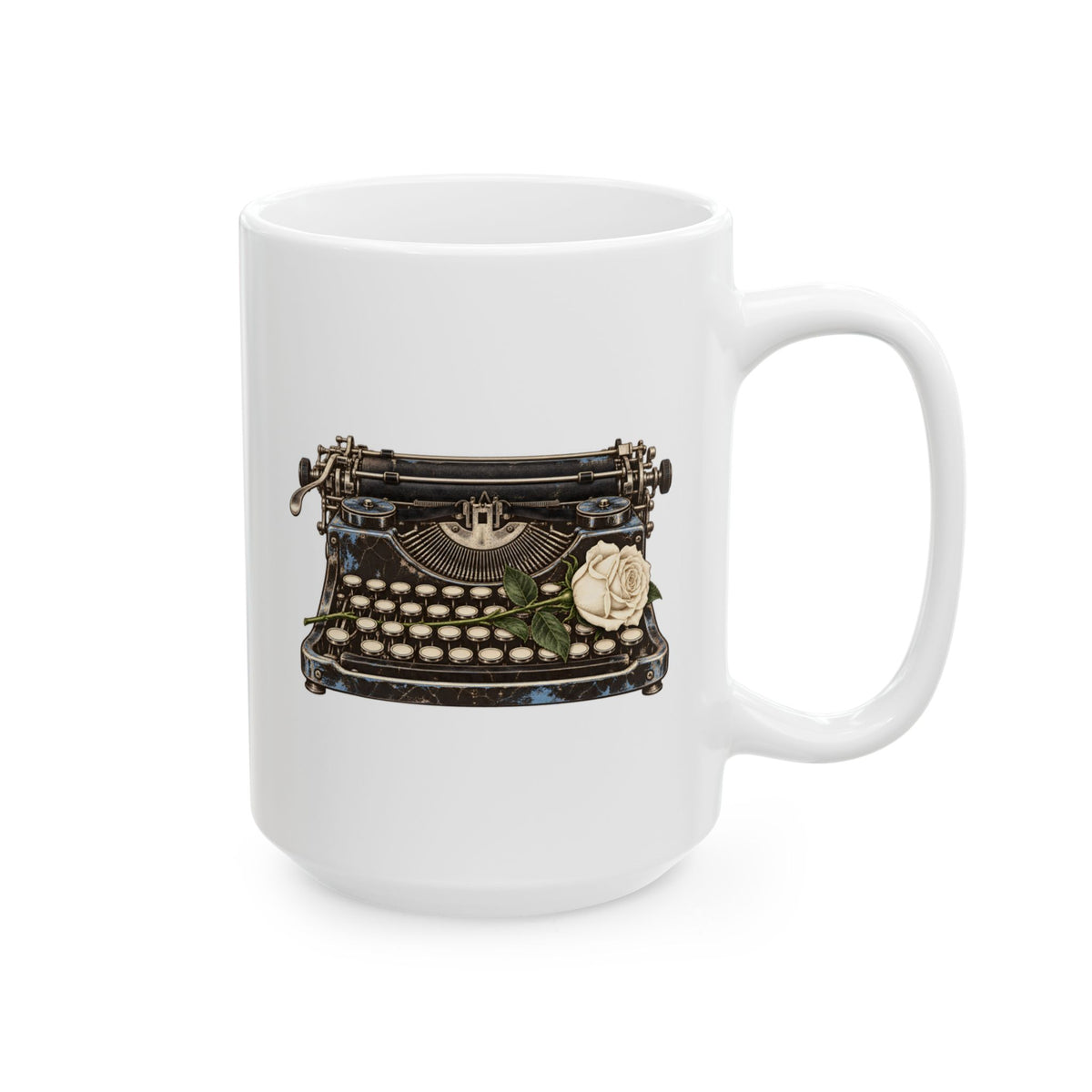 Typewriter & Rose Mug