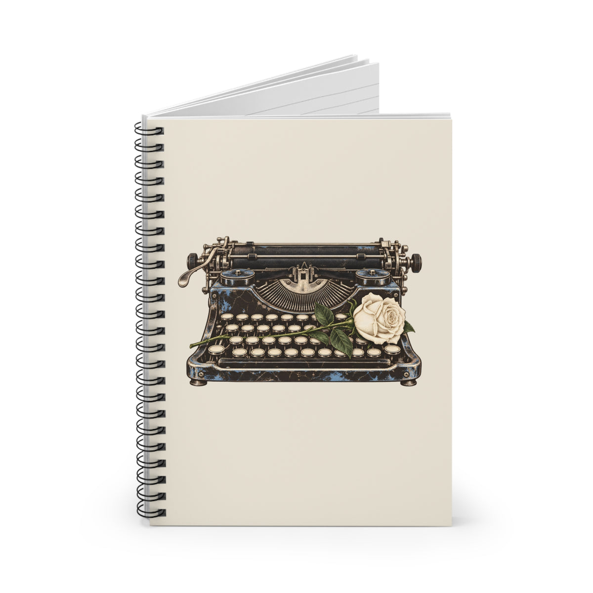 Typewriter & Rose Spiral Notebook