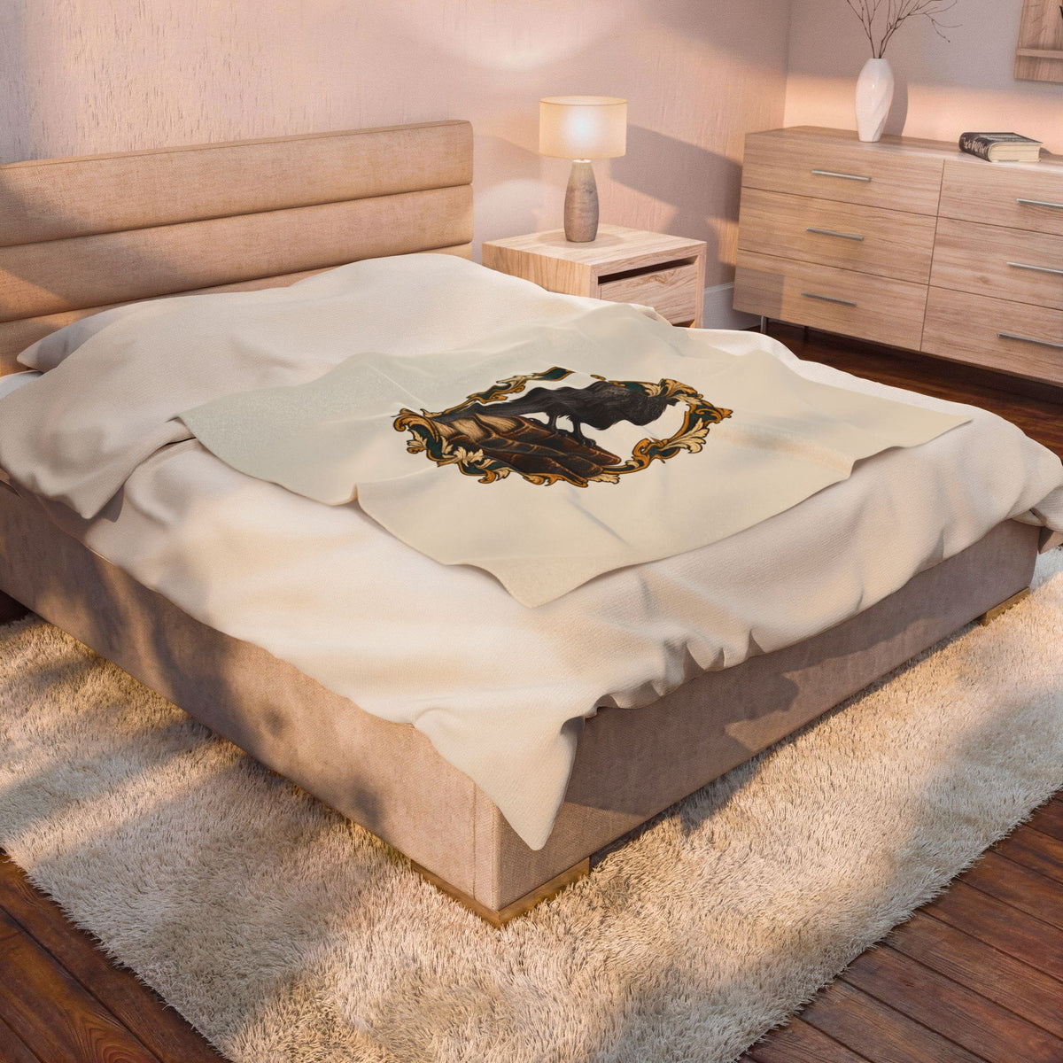 The Raven & the Stacks Plush Blanket