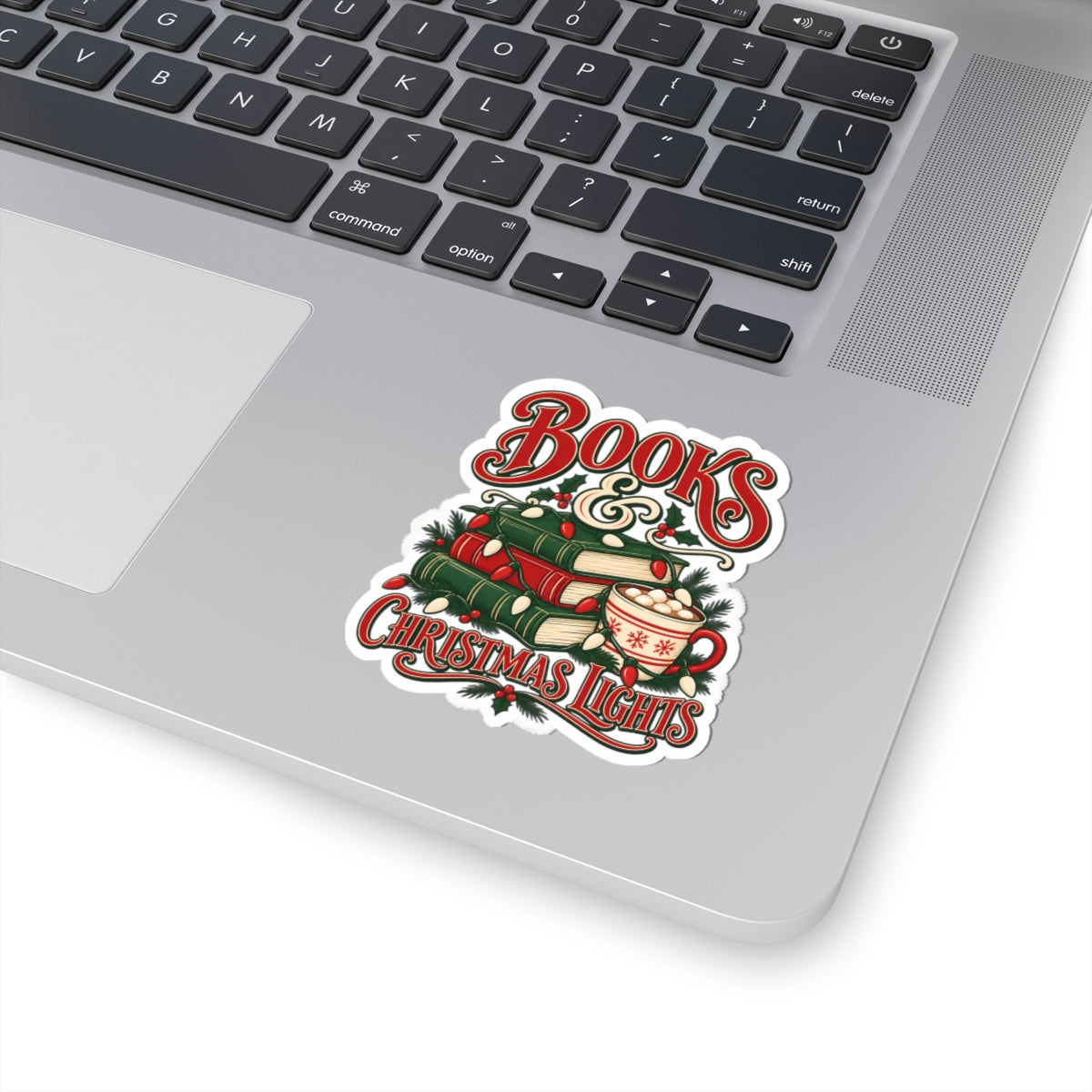 Books & Christmas Lights Sticker