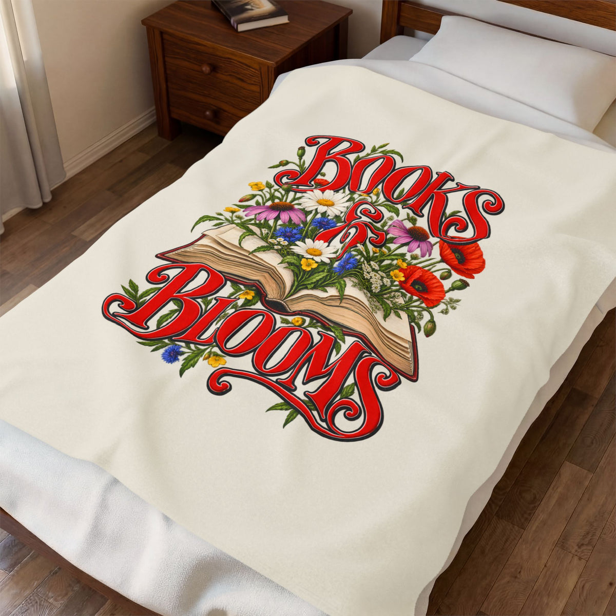 Books & Blooms Plush Blanket
