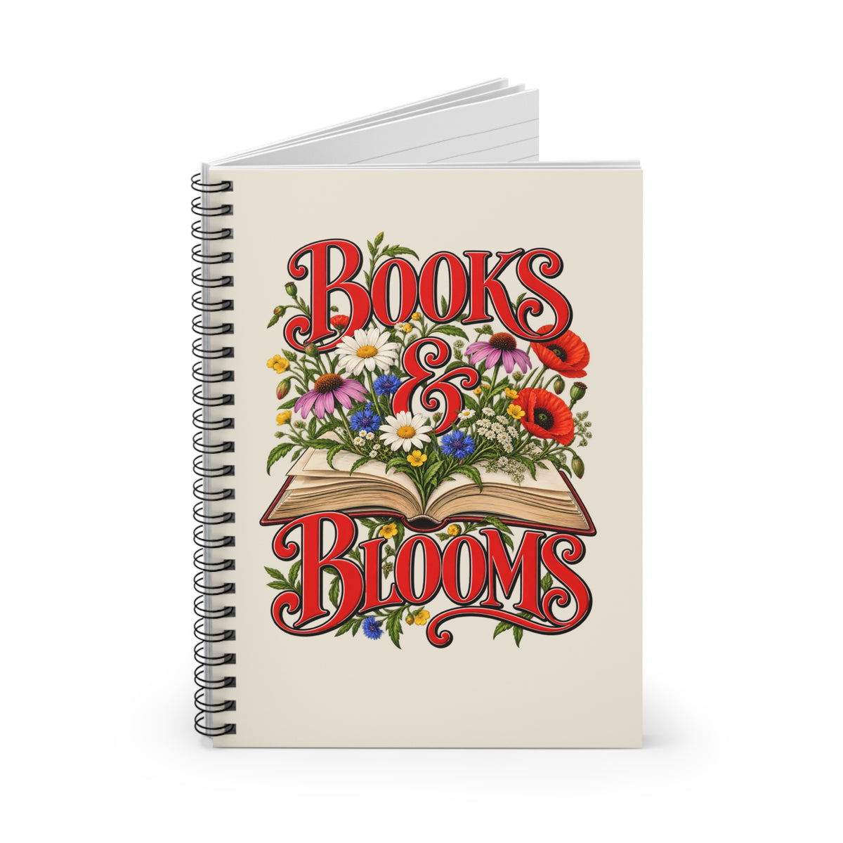 Books & Blooms Spiral Notebook