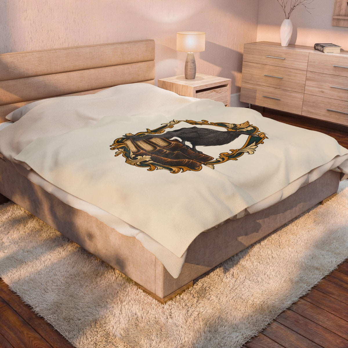 The Raven & the Stacks Plush Blanket