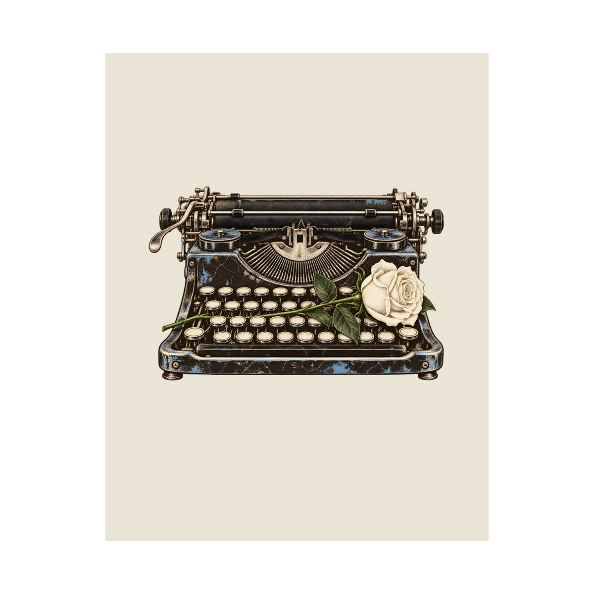Typewriter & Rose Poster