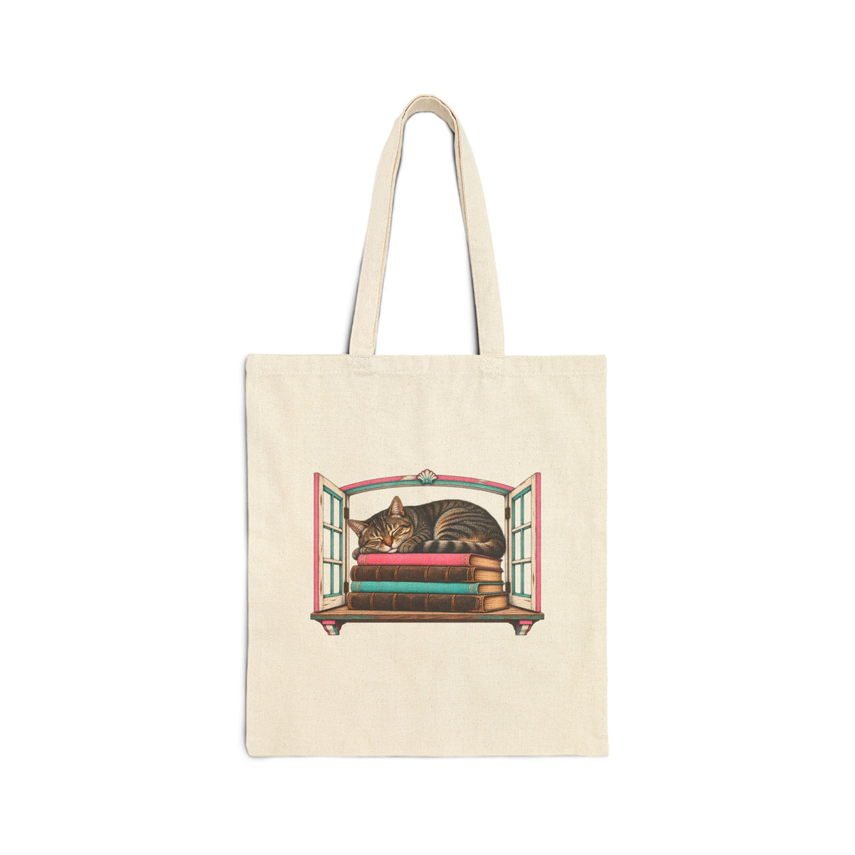 Cat in the Bookshop Window Tote Bag