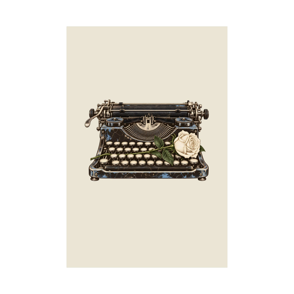 Typewriter & Rose Poster