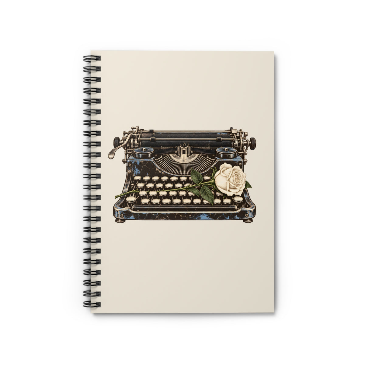 Typewriter & Rose Spiral Notebook