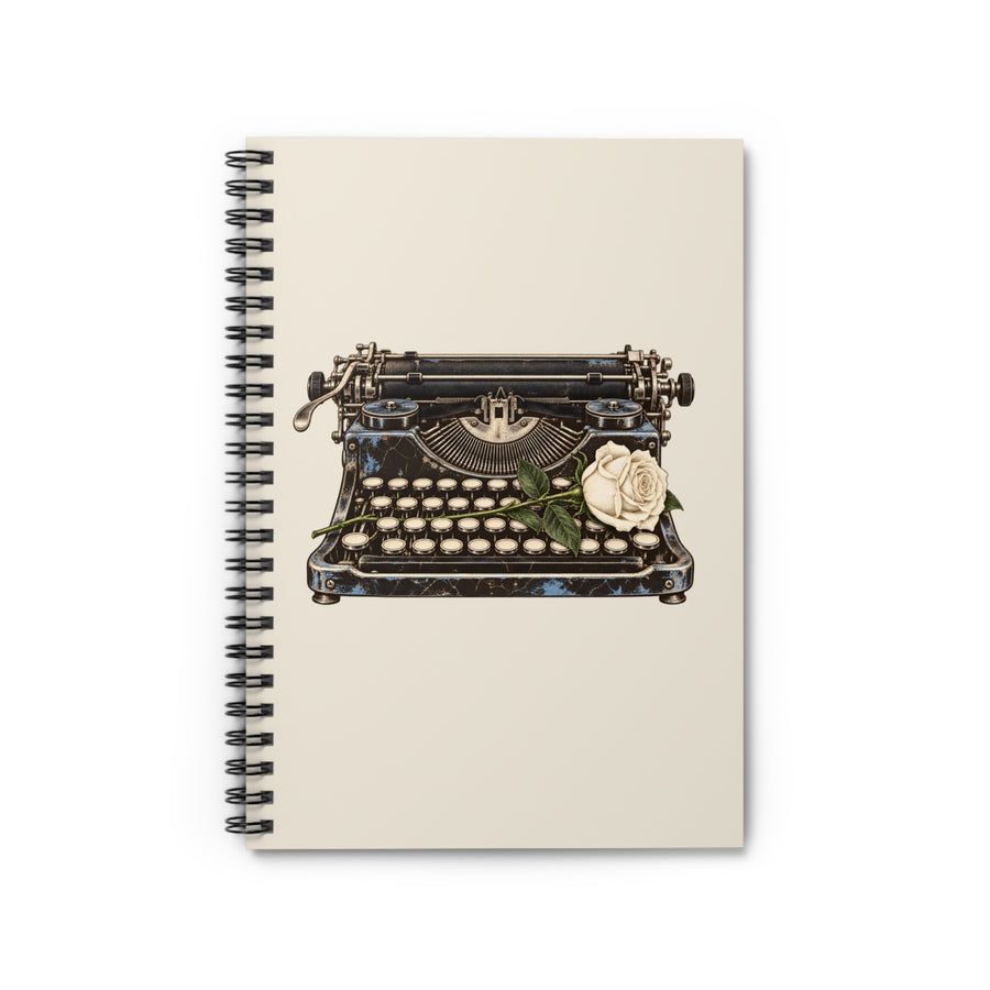 Typewriter & Rose Spiral Notebook