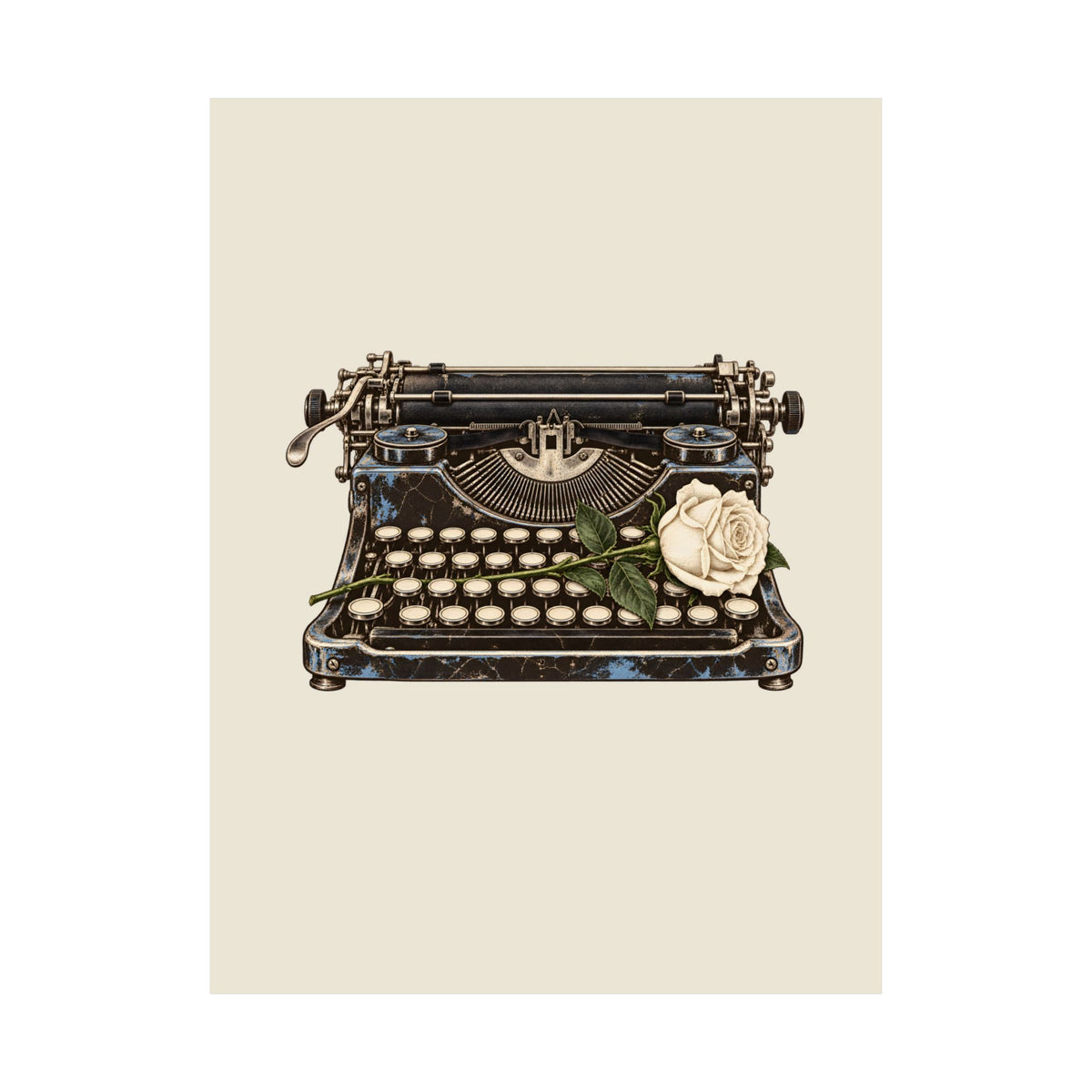 Typewriter & Rose Poster