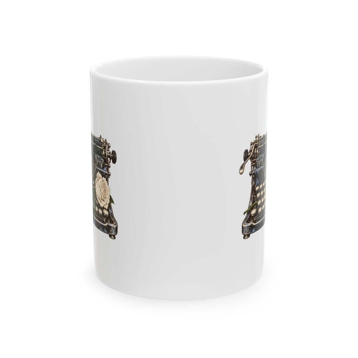 Typewriter & Rose Mug