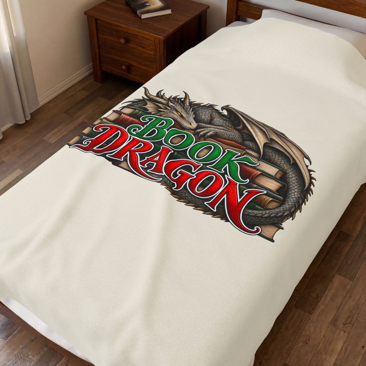 Book Dragon Plush Blanket