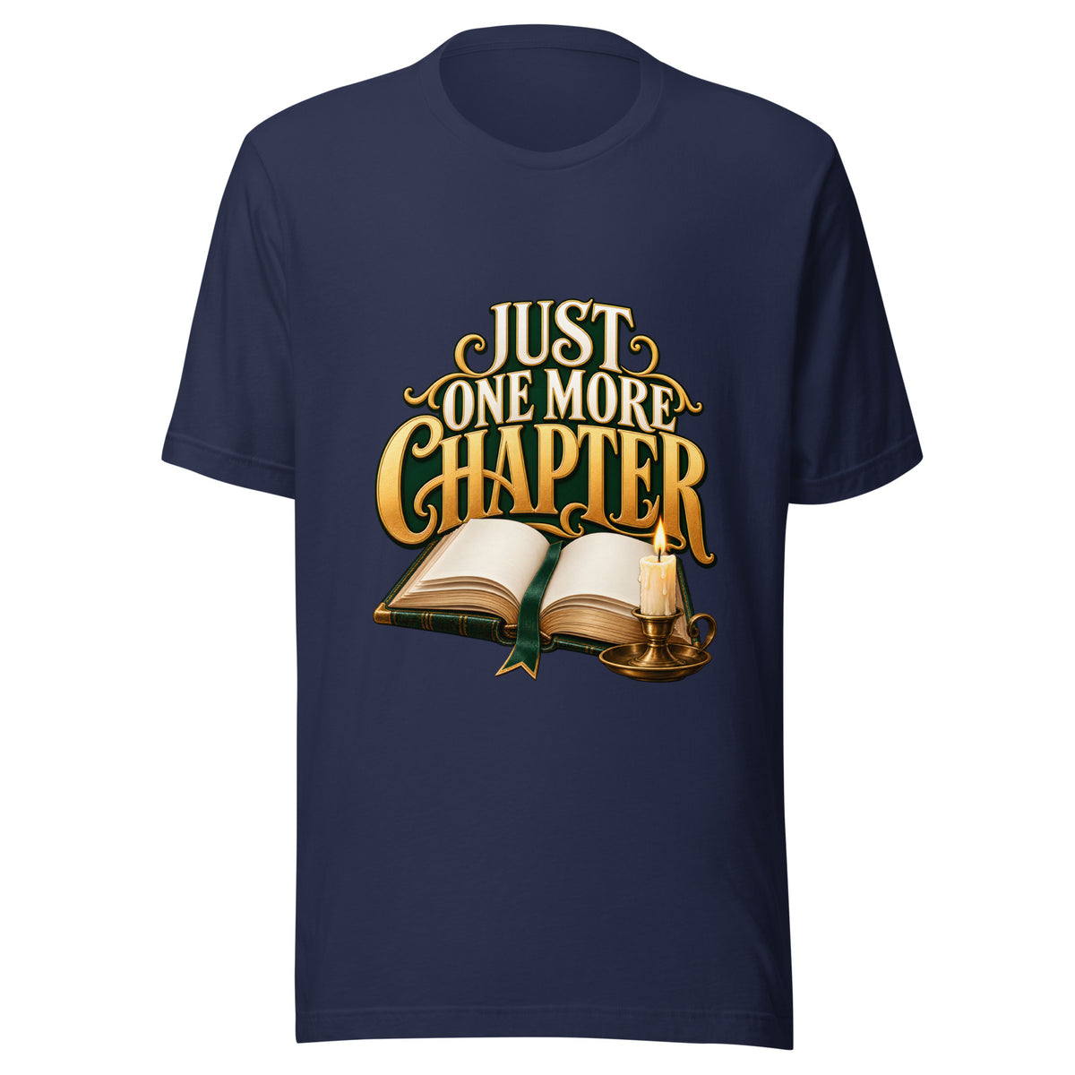 Just One More Chapter T-Shirt in Navy — official front print preview