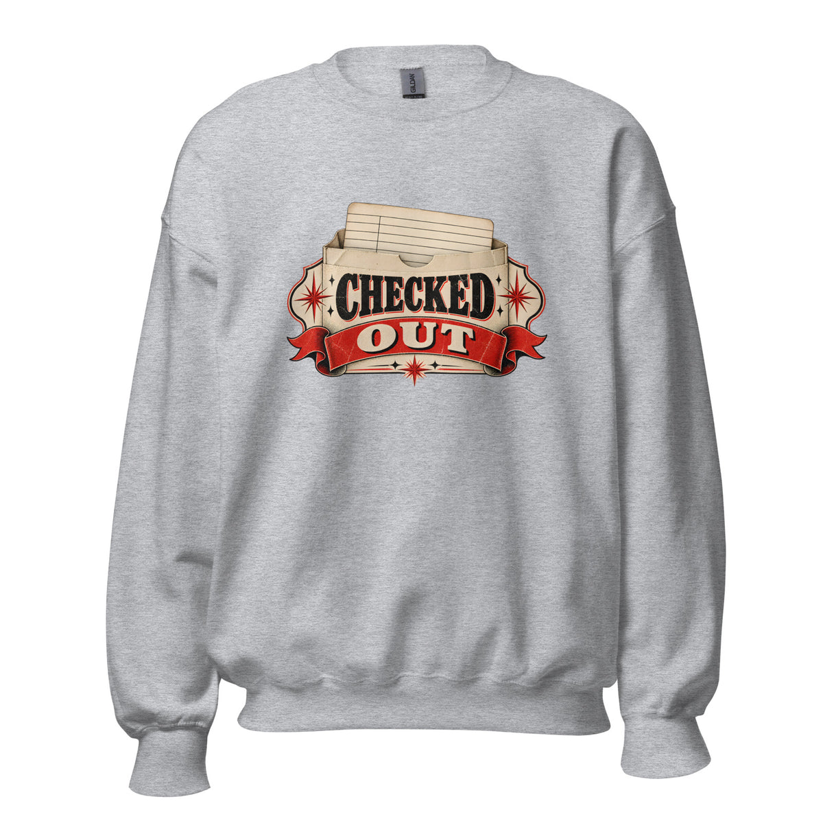 Checked Out Crewneck Sweatshirt in Sport Grey — official front print preview