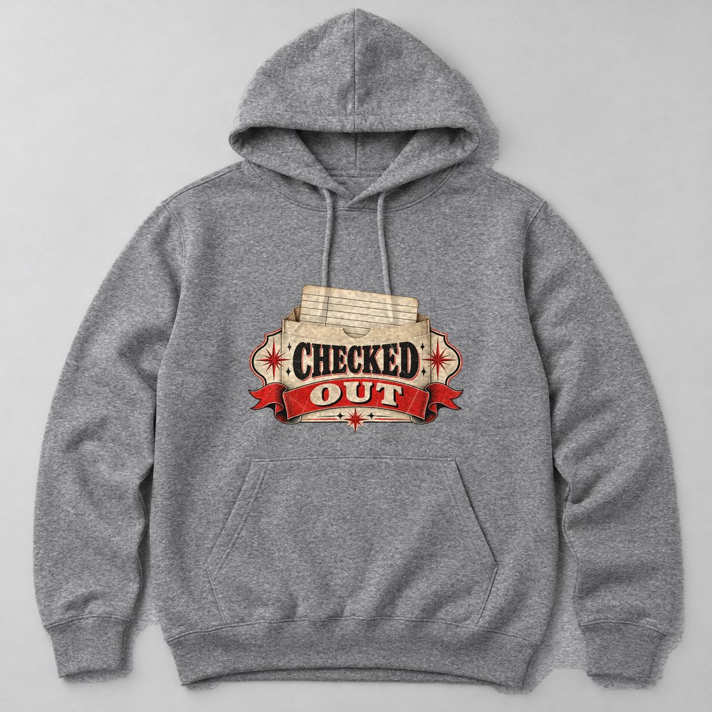 Checked Out Hoodie in Heather Grey