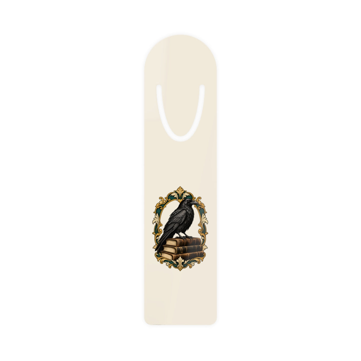 The Raven & the Stacks Bookmark — One size / White