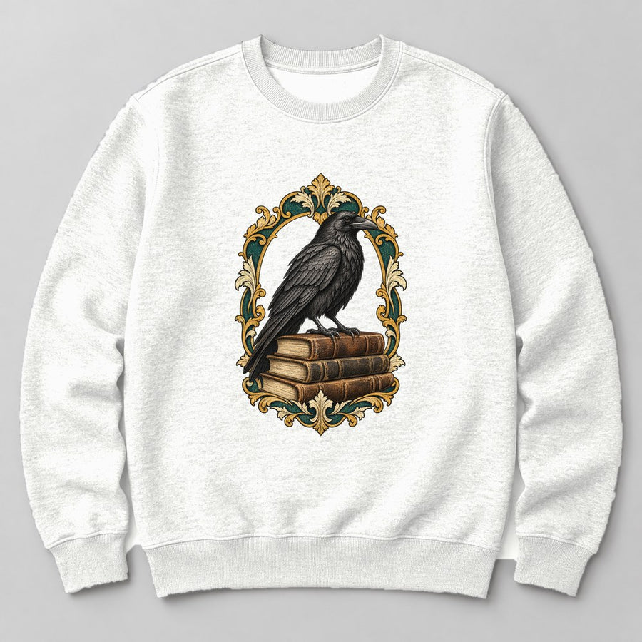 The Raven & the Stacks crewneck sweatshirt in White