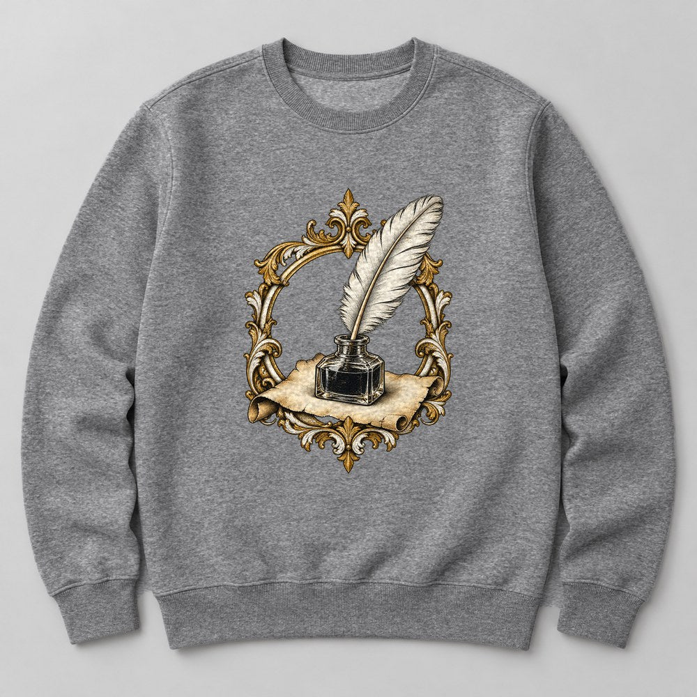Quill Inkwell Sweatshirt in Heather Grey