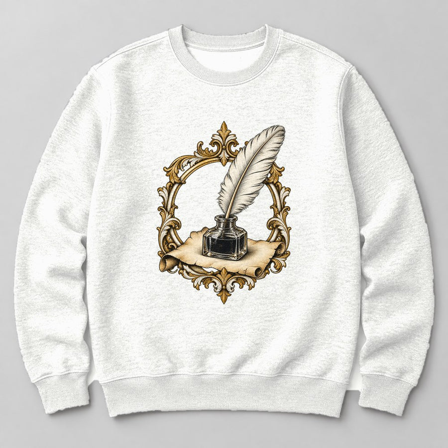 Quill & Inkwell crewneck sweatshirt in White