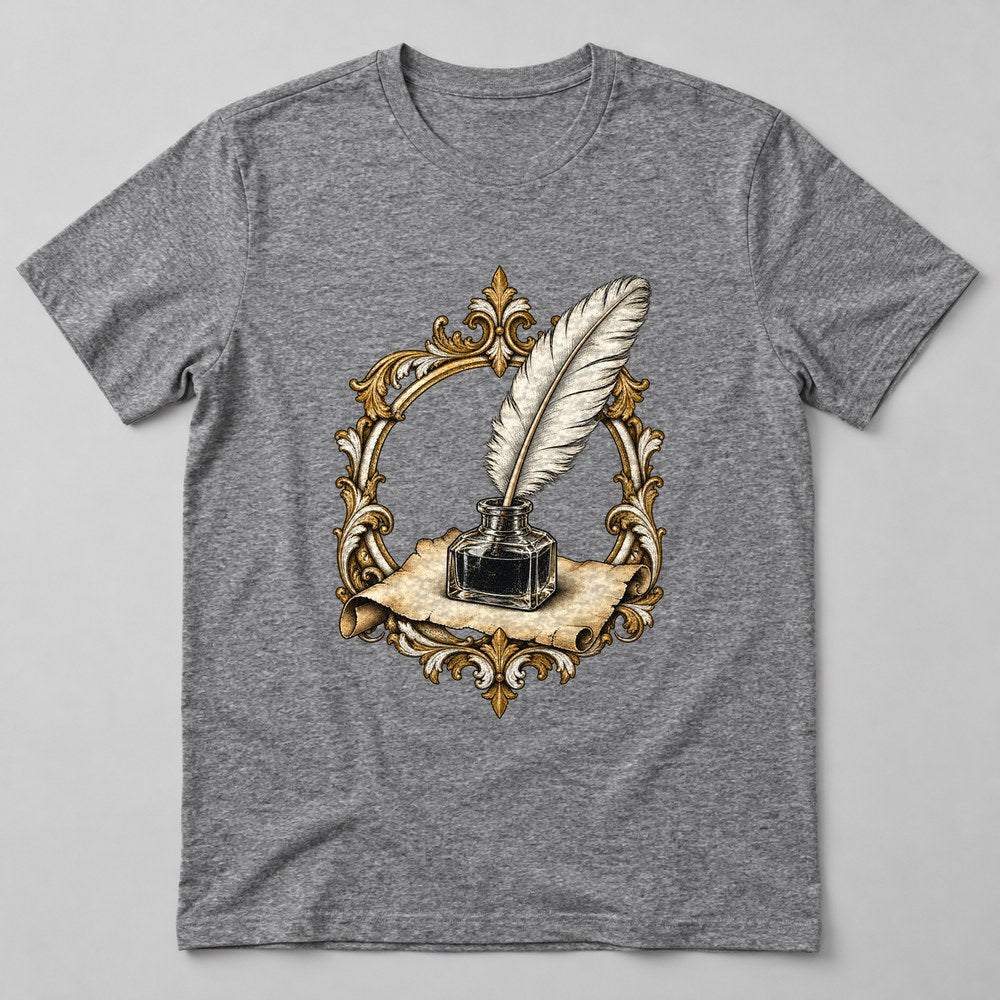 Quill Inkwell T-Shirt in Heather Grey
