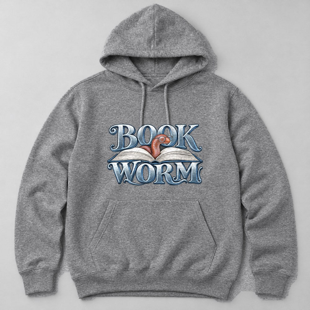 Book Worm Hoodie in Heather Grey