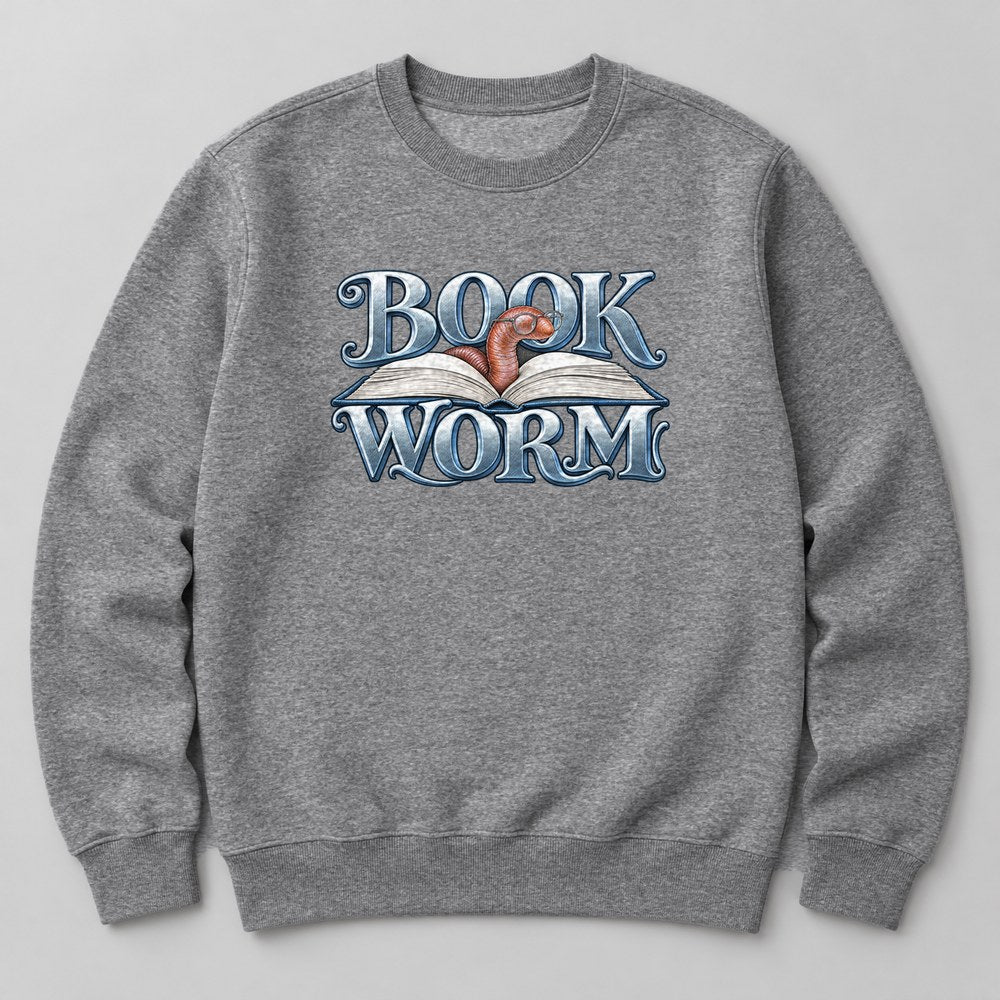 Book Worm Sweatshirt in Heather Grey