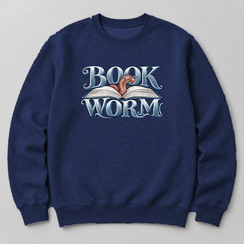 Book Worm Sweatshirt in Navy