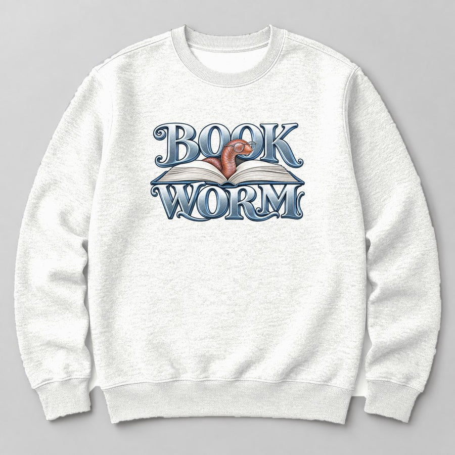 Book Worm crewneck sweatshirt in White