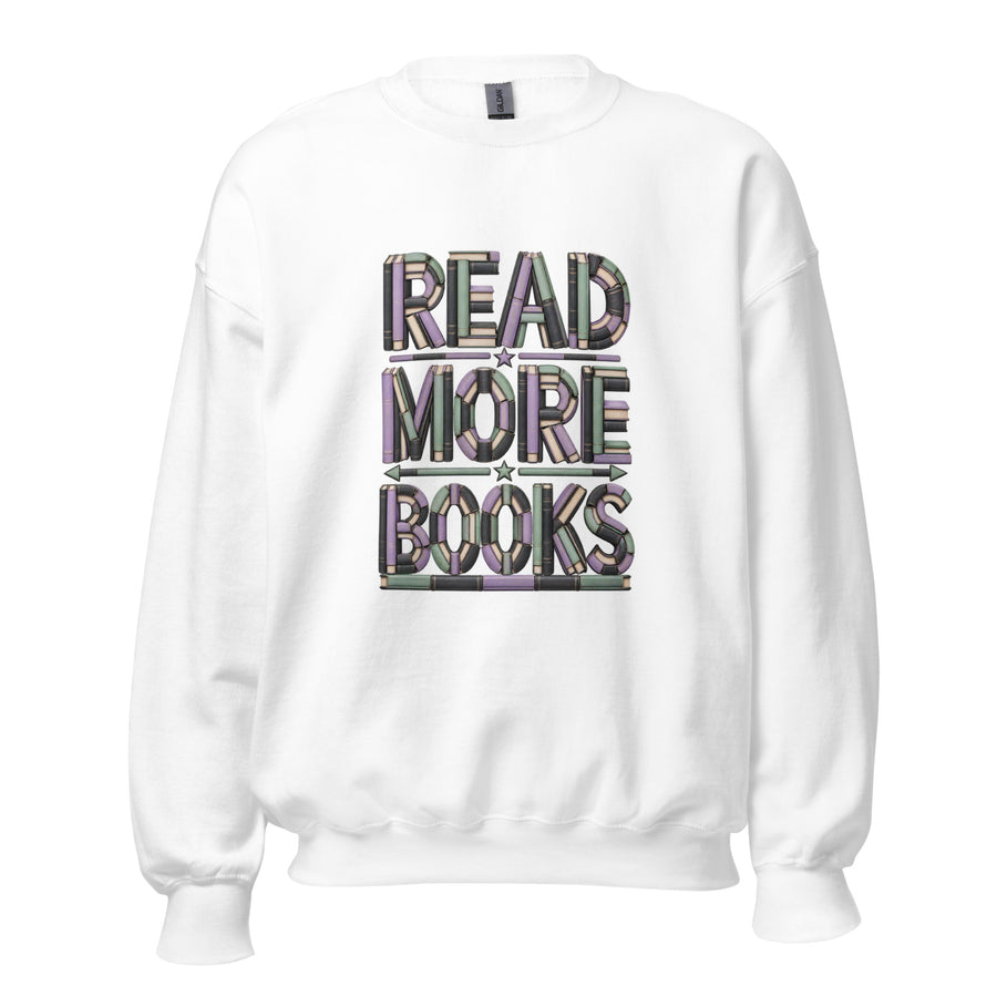 Read More Books Crewneck Sweatshirt in White — official front print preview