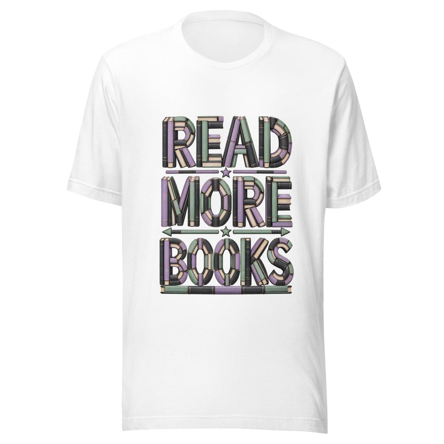 Read More Books T-Shirt in White — official front print preview