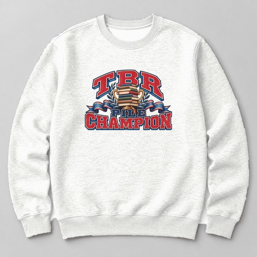 TBR Pile Champion crewneck sweatshirt in White