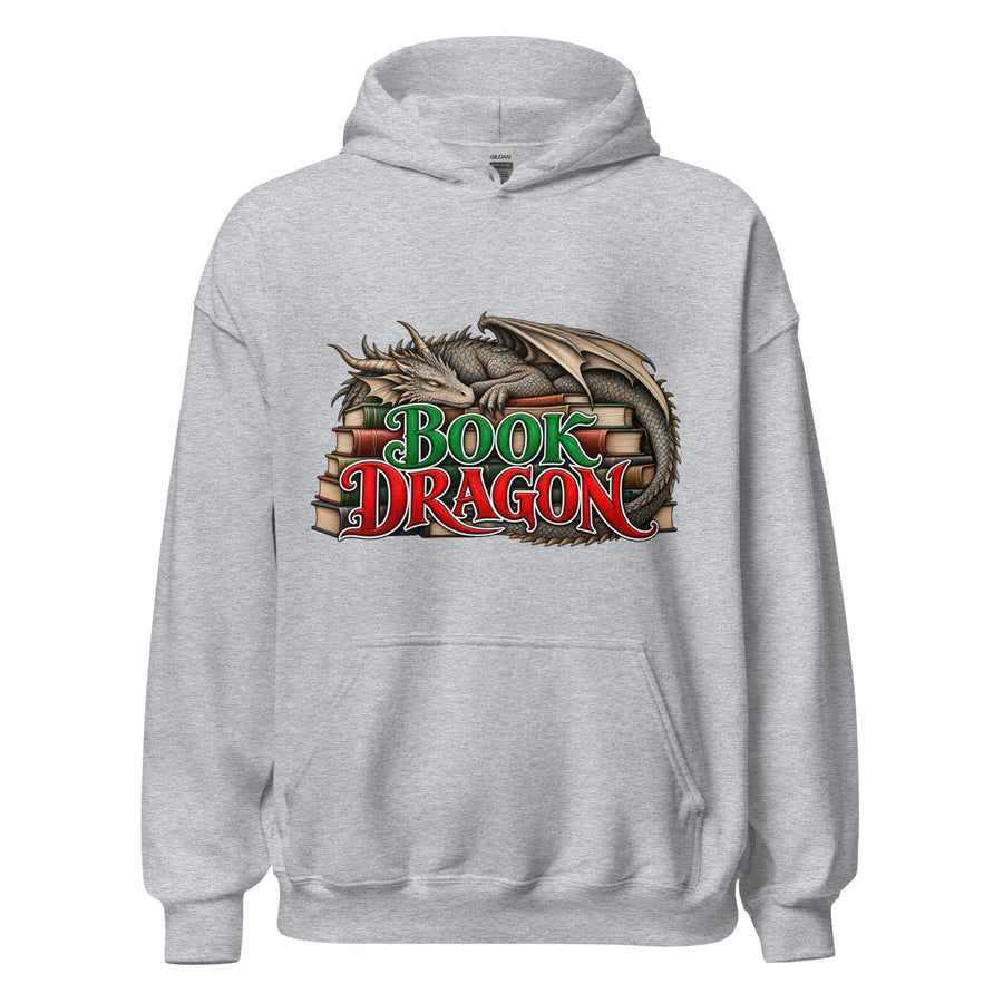 Book Dragon Hoodie in Sport Grey — official front print preview