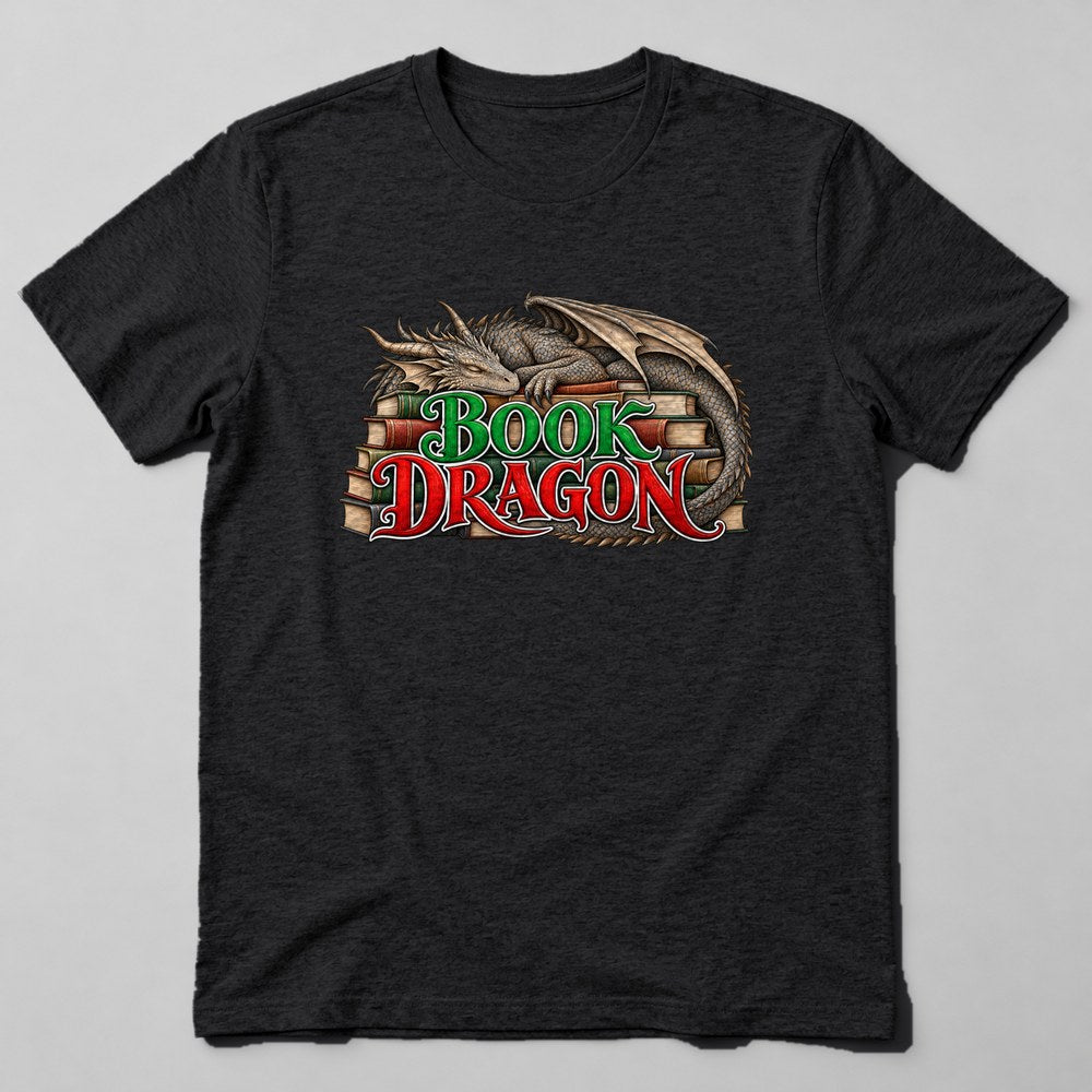 Book Dragon T-Shirt in Black