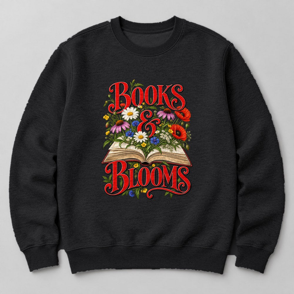 Books & Blooms Sweatshirt in Black